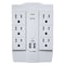 Electriduct Outlet Tap, Surge, Swivel, USB, 2 USB/6 Outlet(s) White PDC-SWIVEL-6P-2U-WT - alternate 1